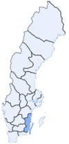 Расположение лена Кальмар в Швеции