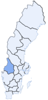 Расположение лена Вермланд в Швеции