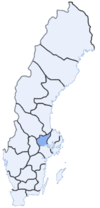 Расположение лена Вестманланд в Швеции