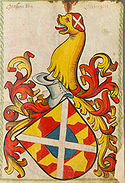 Герб рода Эттингенов в рукописи XV века