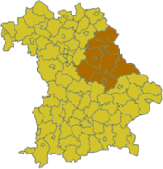 Административный округ Верхний Пфальц на карте