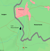 Map of the area between Belgium and the Netherlands near Fort Eben-Emael