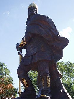 Fragment of monument to knyaz Mal in Korosten town, Ukraine.jpg