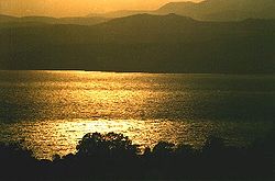 Заря на озере Кинерет