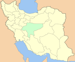 Карта Ирана с подсвеченной провинцией Исфахан