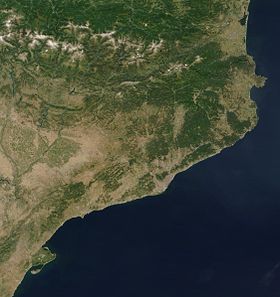 Вид Каталонии со спутника
