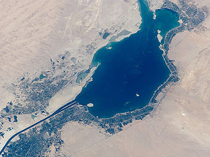 Большое Горькое озеро, вид из космоса.