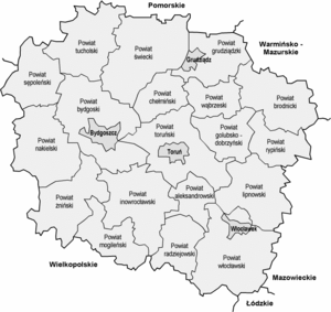 Куявско-Поморское воеводство, карта
