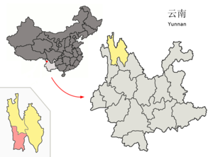 Вэйси-Лисуский автономный уезд на карте