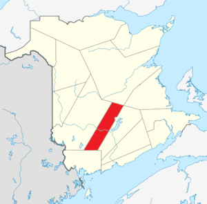 Графство Санбери на карте Нью-Брансуика