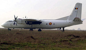 Rumanian Antonov An-24 RT on runway.jpg