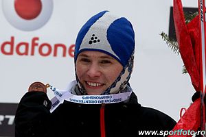 Tatiana Vlasova with bronze medal (long distance at Ski-EOC 2010).jpg