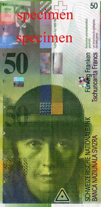 Банкнота 50 франков.
